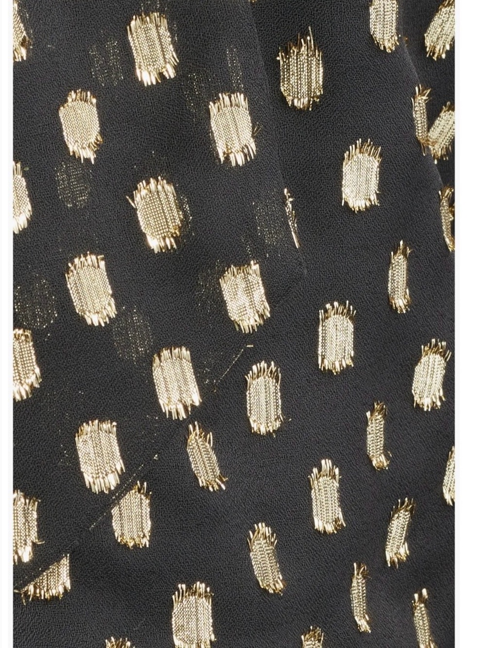 Black Tie-Neck Blouse with Gold Dot Print - Picture 4 of 7